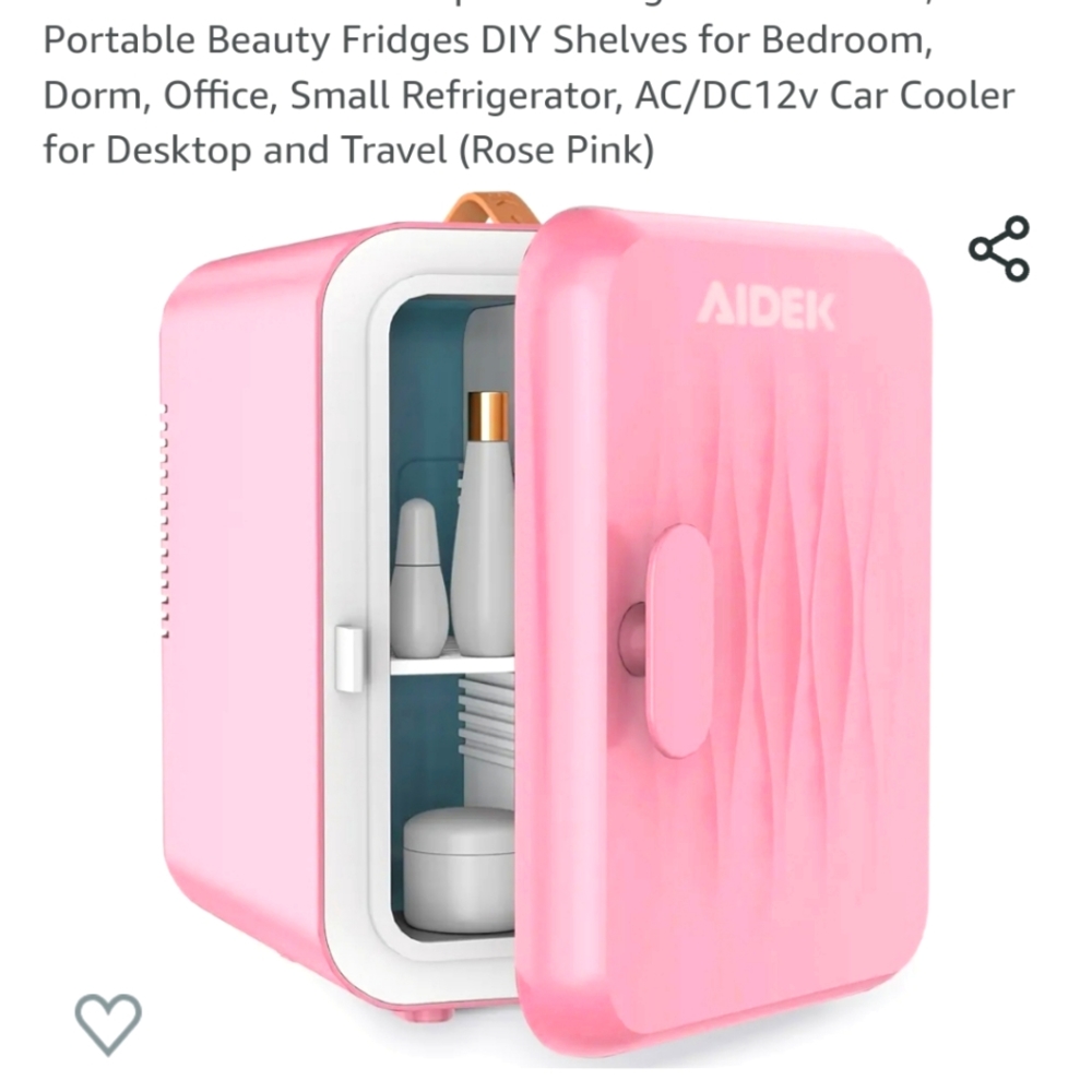 New in box pink Aidek mini beauty fridge